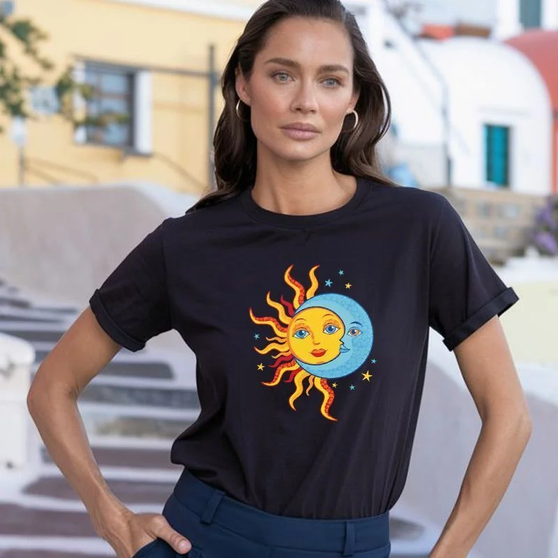 Φωτογραφία προϊόντος: Prime T-Shirt Μαύρο με σχέδιο Ηλιος Φεγγάρι 8334-2