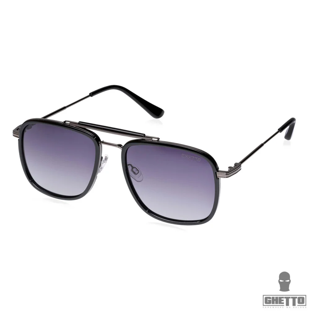 Φωτογραφία προϊόντος: Ghetto Square Retro Oversized Luxury Men Sunglasses Black/Gun Frame