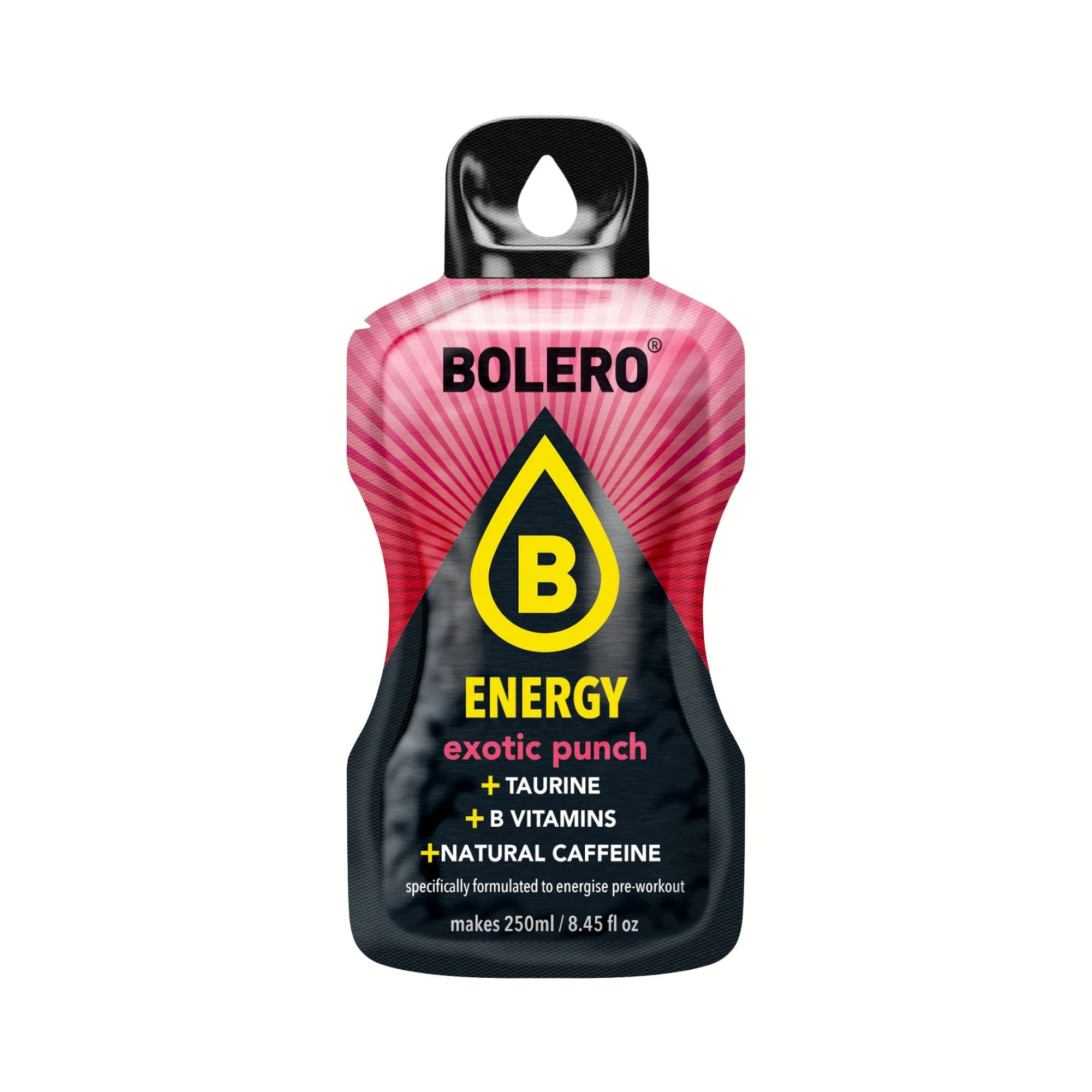 Φωτογραφία προϊόντος: Bolero χυμός σκόνη (1 x 9 γρ.) Energy Exotic Punch – Ενεργειακό Ρόφημα (7 γρ. σε 250ml) [+ταυρίνη, σύμπλεγμα βιτ. Β, φυσική καφεΐνη]