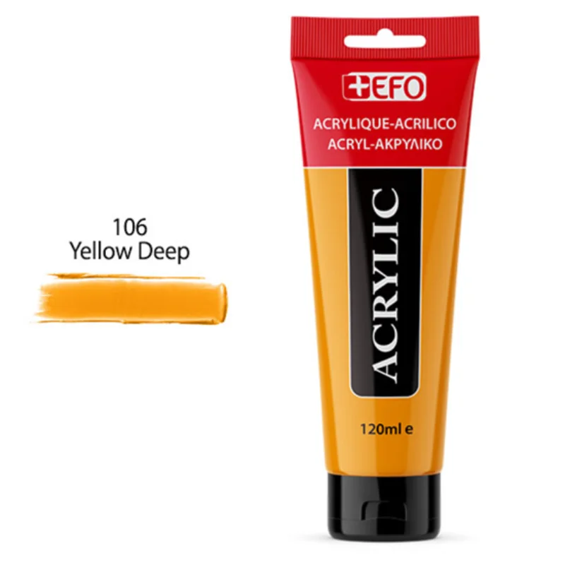 Φωτογραφία προϊόντος: Ακρυλικό Χρώμα +EFO 120ml 106 Yellow Deep 389106