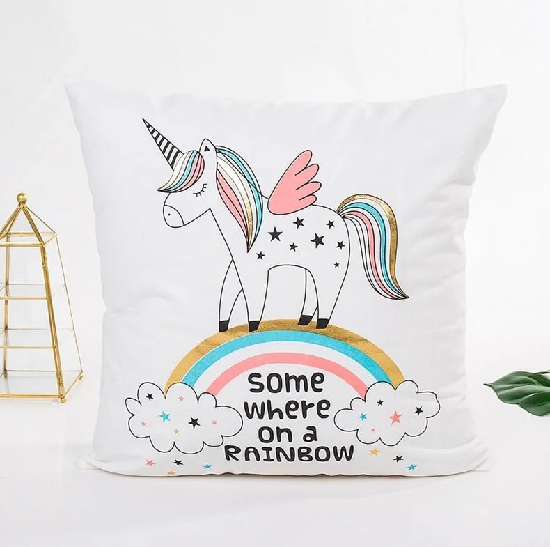 Φωτογραφία προϊόντος: Κάλυμμα Μαξιλαριού - Unicorn Rainbow