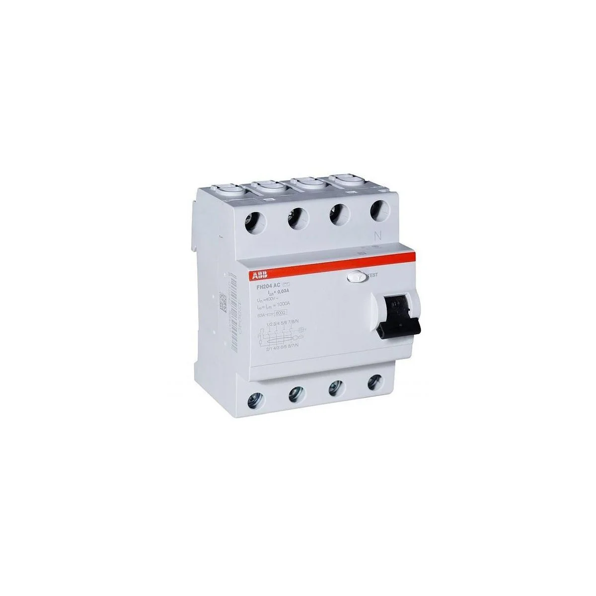 Φωτογραφία προϊόντος: Abb FH 204AC-63/0.03 Ρελέ Ράγας Διαρροής 63A Τετραπολικό με Τάση 400V 26214
