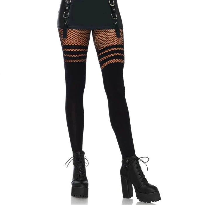 Φωτογραφία προϊόντος: LEG AVENUE PANTYHOUSE WIT FISNHET STRIPES