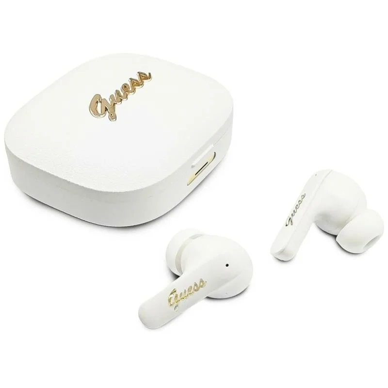 Φωτογραφία προϊόντος: True Wireless Ακουστικά Bluetooth Guess Script Metal Logo 4G Λευκό N70775