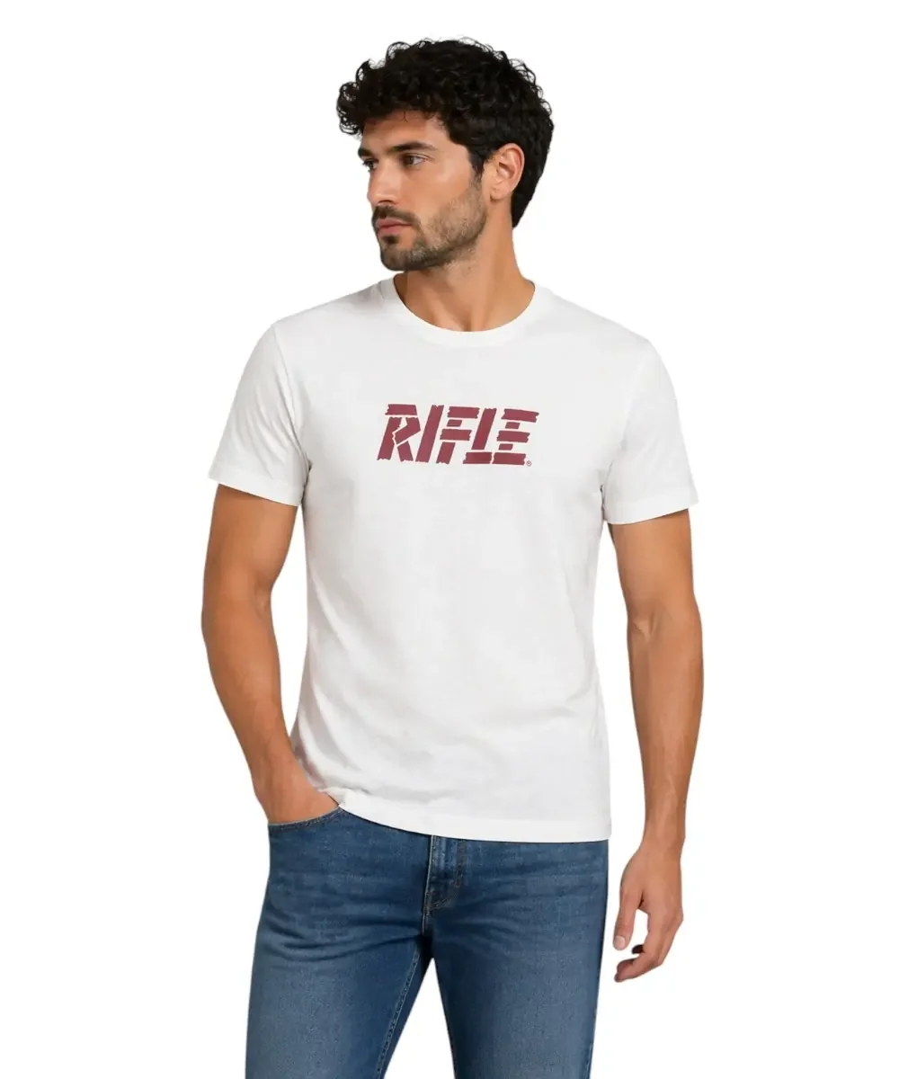 Φωτογραφία προϊόντος: Rifle- Ανδρικό T-shirt RFT001-BIANCO Λευκό