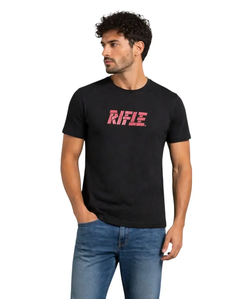 Φωτογραφία προϊόντος: Rifle- Ανδρικό T-shirt RFT001-NERO Μαύρο
