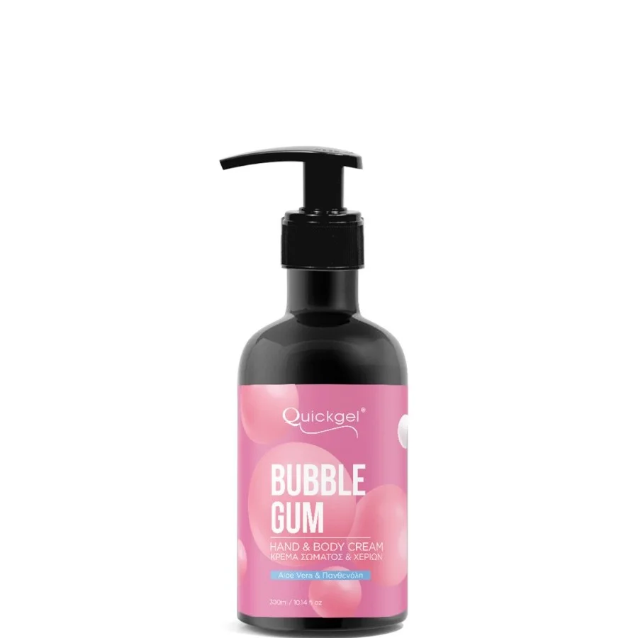 Φωτογραφία προϊόντος: Quickgel Hand +amp; Body Cream Bubble Gum – Ενυδατική Κρεμα Χεριων Και Σώματος Bubble Gum 300 ML