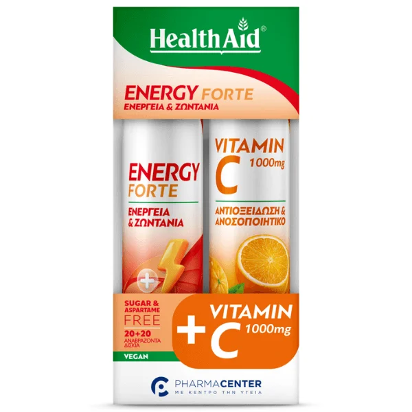 Φωτογραφία προϊόντος: HealthAid Health Aid Promo Pack Energy Forte, 20eff.tabs & Vitamin C 1000mg, 20eff.tabs