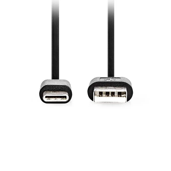 Φωτογραφία προϊόντος: Καλώδιο nedis CCGL60600BK20 USB-C αρσενικό σε USB-A αρσενικό, USB 2.0, 2m 15W φόρτιση (233-2518) μαύρο χρώμα