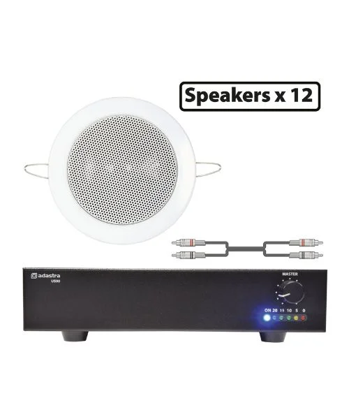 Φωτογραφία προϊόντος: Adastra 12*EC36V+US90 Πακέτο Background Music με 12 Ηχεία Οροφής 100V και Τελικό Ενισχυτή 90W (Σετ)