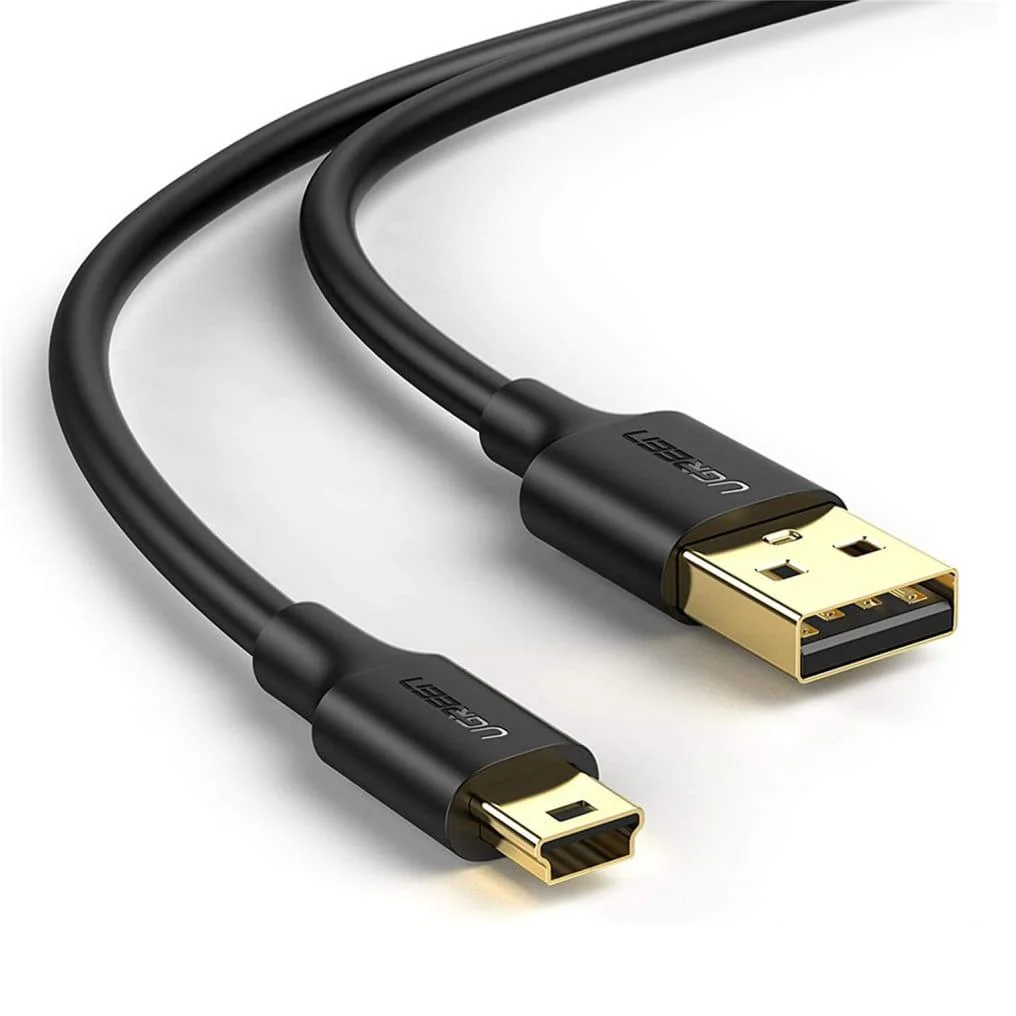 Φωτογραφία προϊόντος: Ugreen καλώδιο USB 2.0 A male to Mini 5 pin male 1m μαύρο χρώμα (για χειριστήριο PS3, Wii U Pro, EOS 700d, GPS κ.ά.) 10355