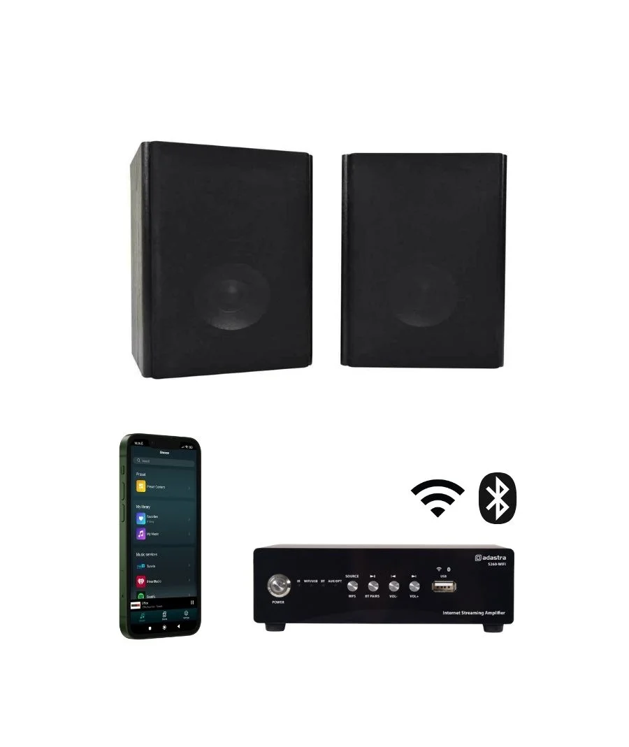 Φωτογραφία προϊόντος: Adastra 2*AB5+S260-WIFI Πακέτο Background Music με Ενισχυτή WiFi Streaming και 2 Ηχεία Βιβλιοθήκης 5.25''(Σετ)