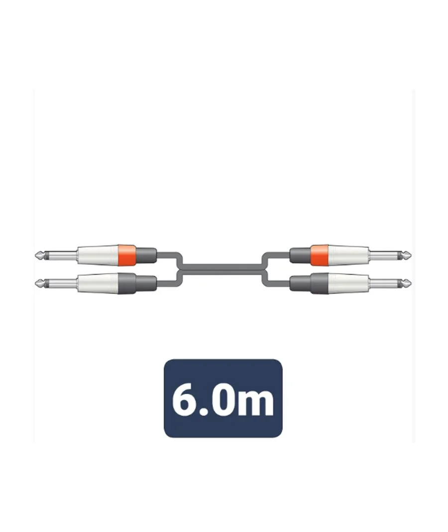 Φωτογραφία προϊόντος: Citronic 2M6J-J600 Καλώδιο Ήχου 2 x 6.3mm Mono Jack Plugs - 2 x 6.3mm Mono Jack Plugs 6m (Τεμάχιο)