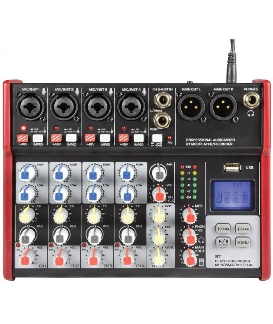 Φωτογραφία προϊόντος: Citronic CSM-6 Compact Μίκτης 6 Καναλιών με USB & Bluetooth (Τεμάχιο)
