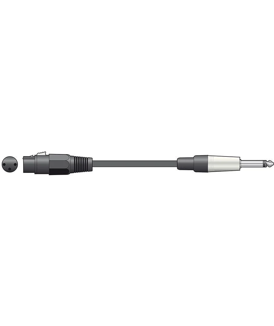 Φωτογραφία προϊόντος: Citronic XF-M6J150BK Classic Microphone Lead XLR Female - 6,3mm Mono Jack Plug 1.5m (Τεμάχιο)
