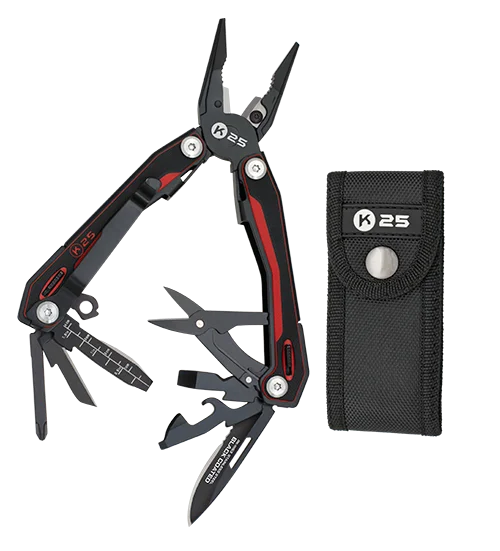 Φωτογραφία προϊόντος: ΠΟΛΥΕΡΓΑΛΕΙΟ K25, G10 red/black pliers, 7Cr17Mov, 10 εργαλεια