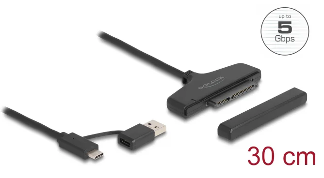 Φωτογραφία προϊόντος: DELOCK αντάπτορας USB/USB-C σε SATA 61042 για 2.5+#34; HDD/SSD, 6Gbps