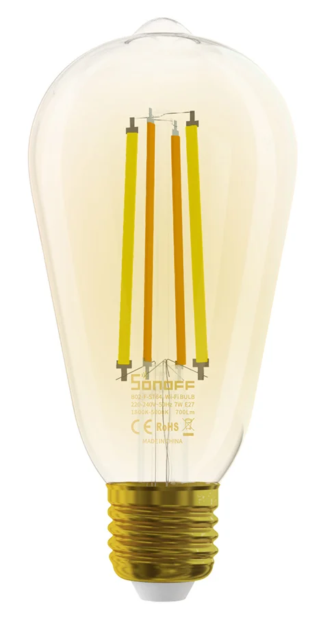 Φωτογραφία προϊόντος: SONOFF Smart λάμπα LED Filament B02-F-ST64, Wi-Fi, 7W, E27, 1800K-5000K