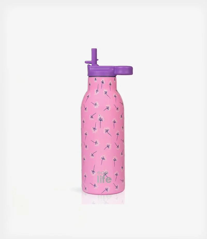 Φωτογραφία προϊόντος: Ecolife Pink Dandellion Thermos 550ml | Με Εσωτερικό Καλαμάκι