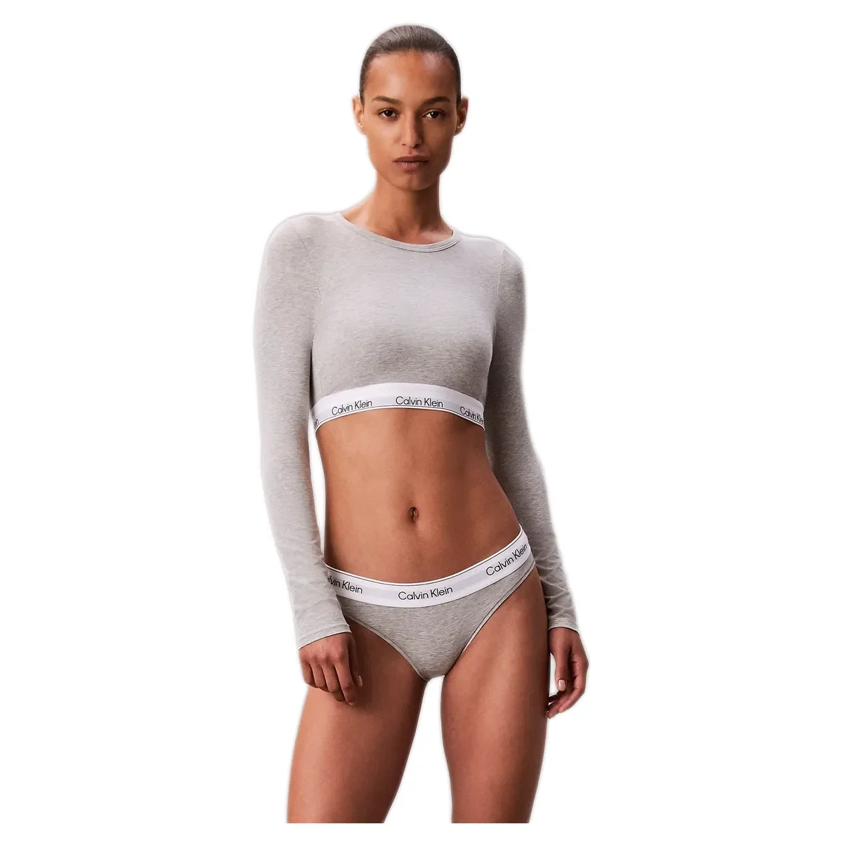Φωτογραφία προϊόντος: Calvin Klein Γυναικείο Μπουστάκι Μακρύ Μανίκι Lightly Lined Icon Cotton Modal, Χρώμα Γκρι