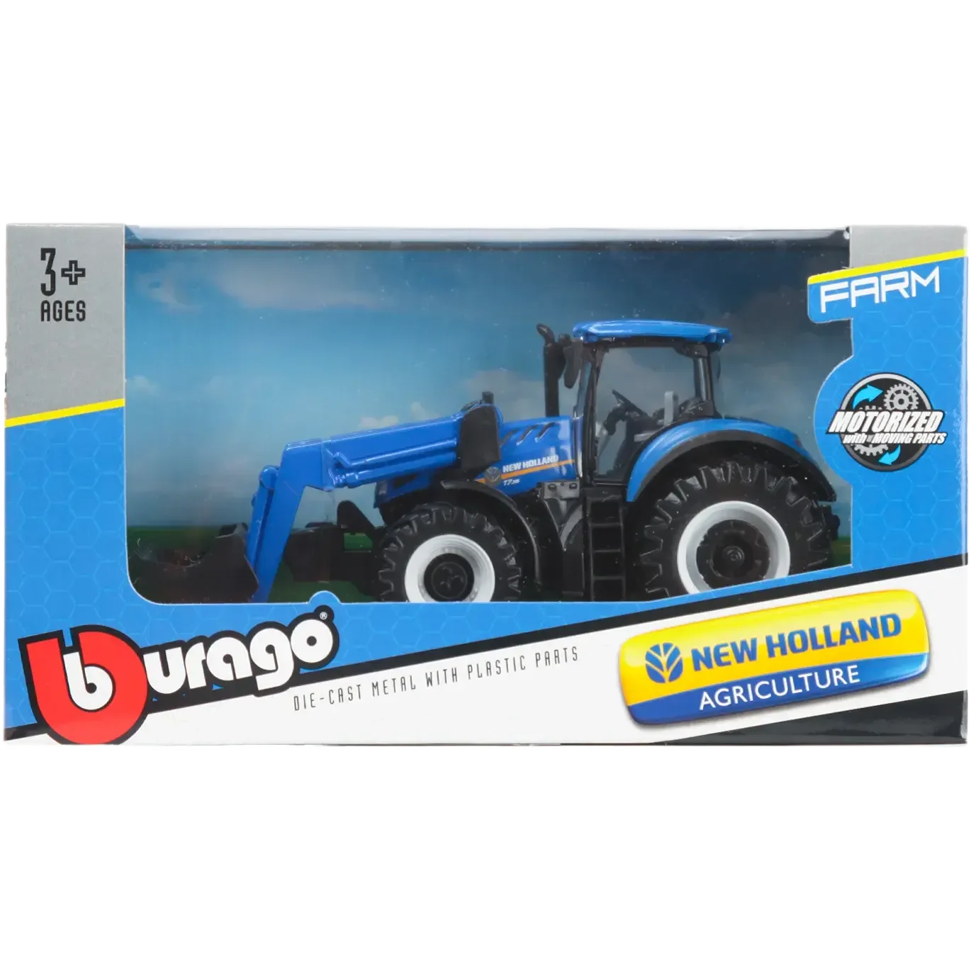 Φωτογραφία προϊόντος: BBURAGO 10cm Farm Tractor New Holland with bucket Blue
