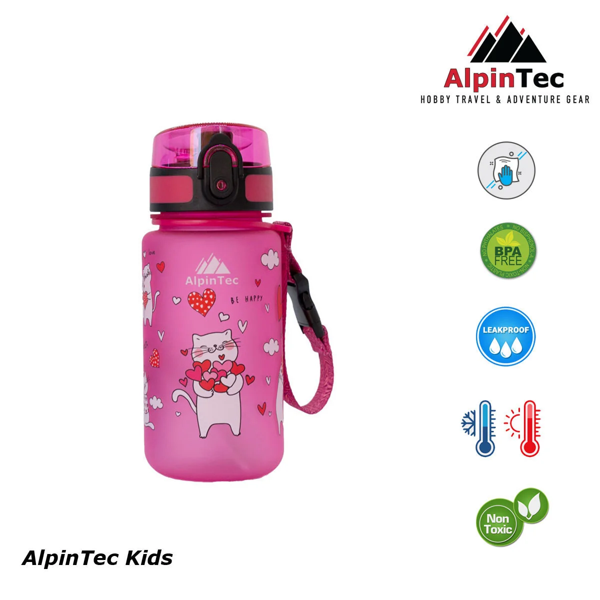 Φωτογραφία προϊόντος: AlpinTec Kids Παγούρι Tritan 350ml Cats Pink
