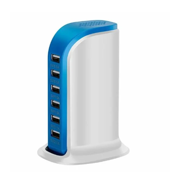 Φωτογραφία προϊόντος: OEM Σταθμός Φόρτισης USB 30W με 6 Θύρες για Κινητά, Tablet & Smart Συσκευές Μπλε