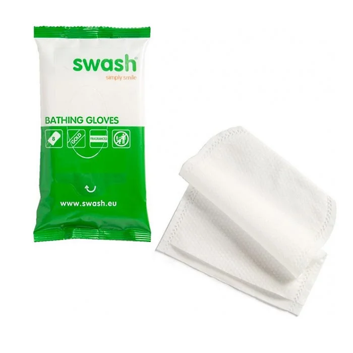 Φωτογραφία προϊόντος: Swash Bathing Gloves Γάντια Μπάνιου με Υποαλλεργική Λοσιόν Στεγνού Καθαρισμού 8 Τεμάχια