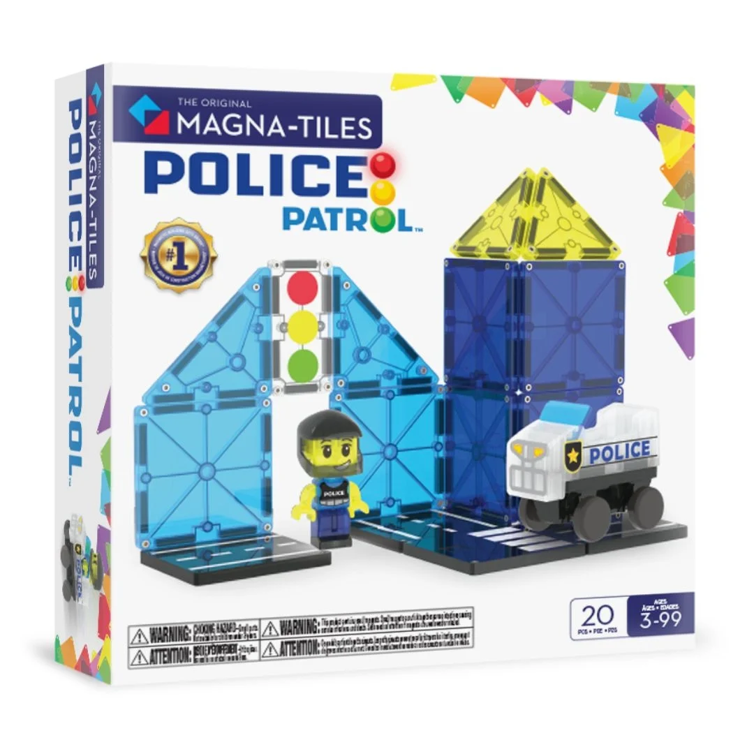 Φωτογραφία προϊόντος: 252020PO Magna-Tiles Μαγνητικό παιχνίδι κατασκευών Police Patrol 20 Τεμάχια