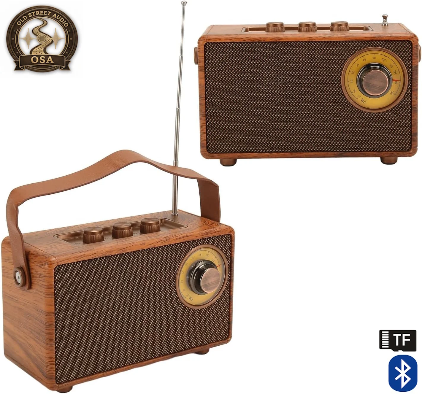 Φωτογραφία προϊόντος: Old Street Audio Retro AS23 Ασύρματο Ηχείο Ξύλινο (5W/Μπαταρία 1500mAh/Bluetooth 5.4/FM Radio/USB/TF/AUX/TWS)