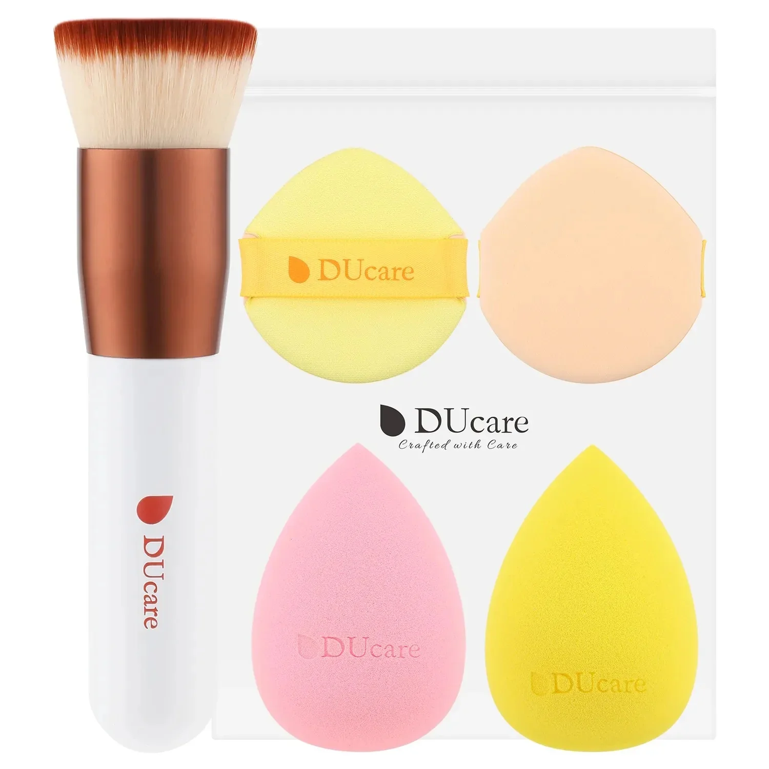 Φωτογραφία προϊόντος: DUcare MZD06-5 Flawless Base Σετ Kabuki Πινέλου & Σφουγγαριών Μακιγιάζ (5τμχ)