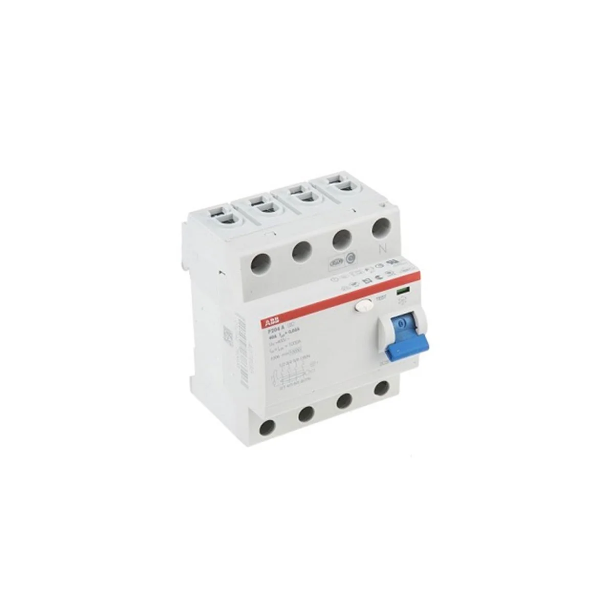 Φωτογραφία προϊόντος: Abb FH204AC-40/0.03 Ρελέ Ράγας Διαρροής 40A Τετραπολικό με Τάση 400V 4x40A 30mA 26213