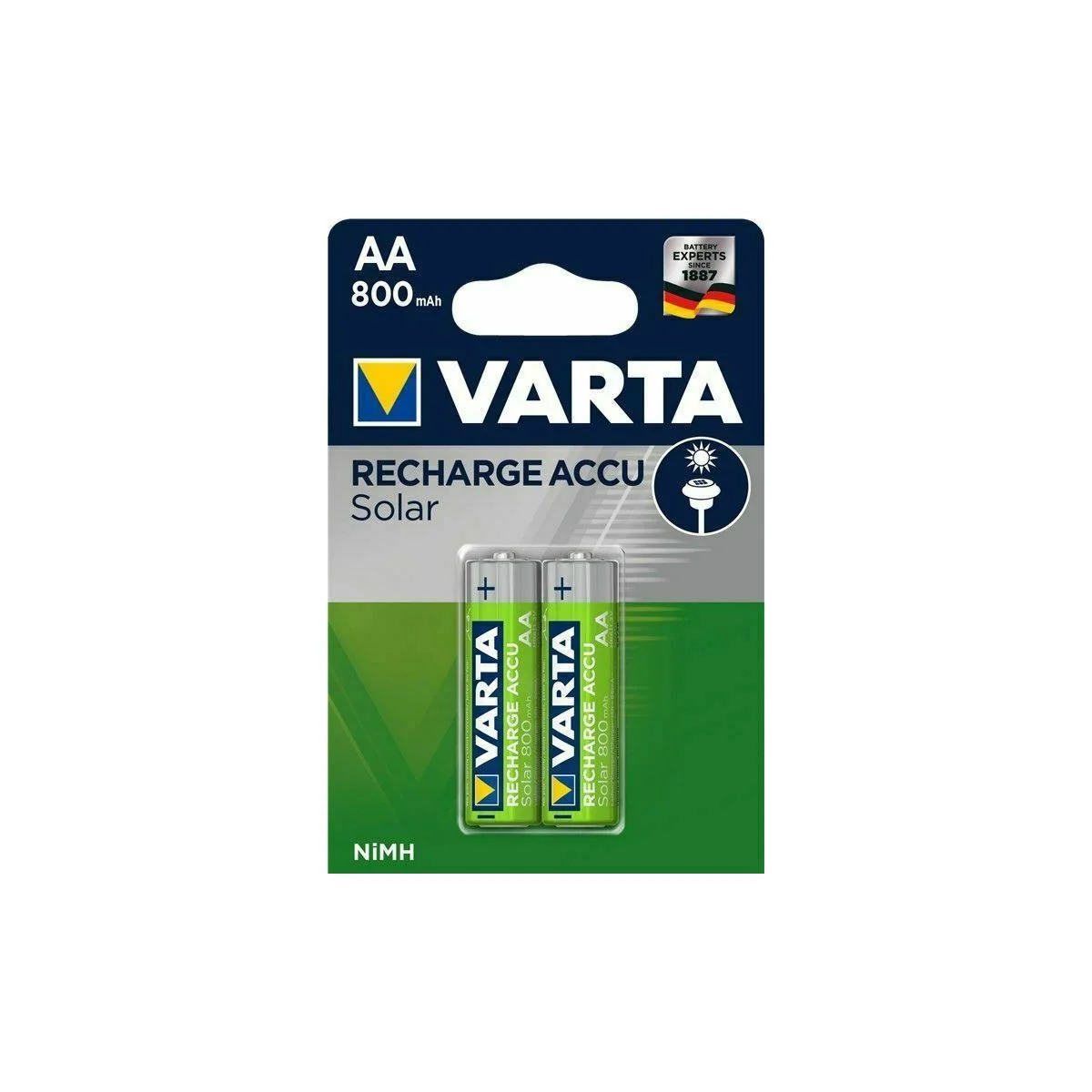 Φωτογραφία προϊόντος: Varta Recharge Accu Solar Επαναφορτιζόμενες Μπαταρίες AA Ni-MH 800mAh 2τμχ BL2
