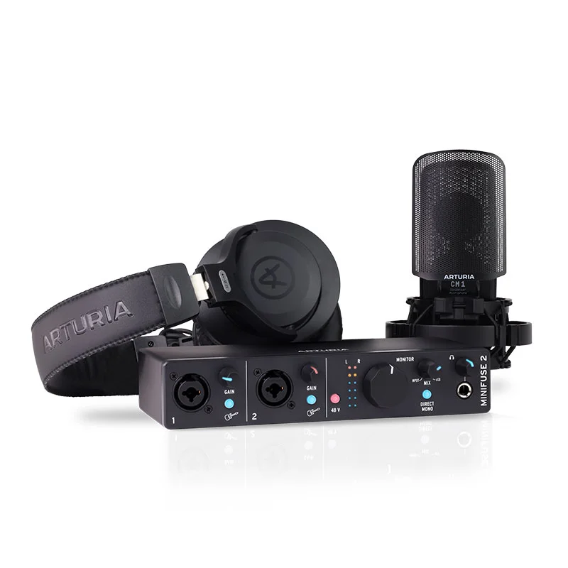 Φωτογραφία προϊόντος: Arturia MiniFuse Recording Pack Black - Πακέτο κάρτας ήχου USB 2 in / 2 out