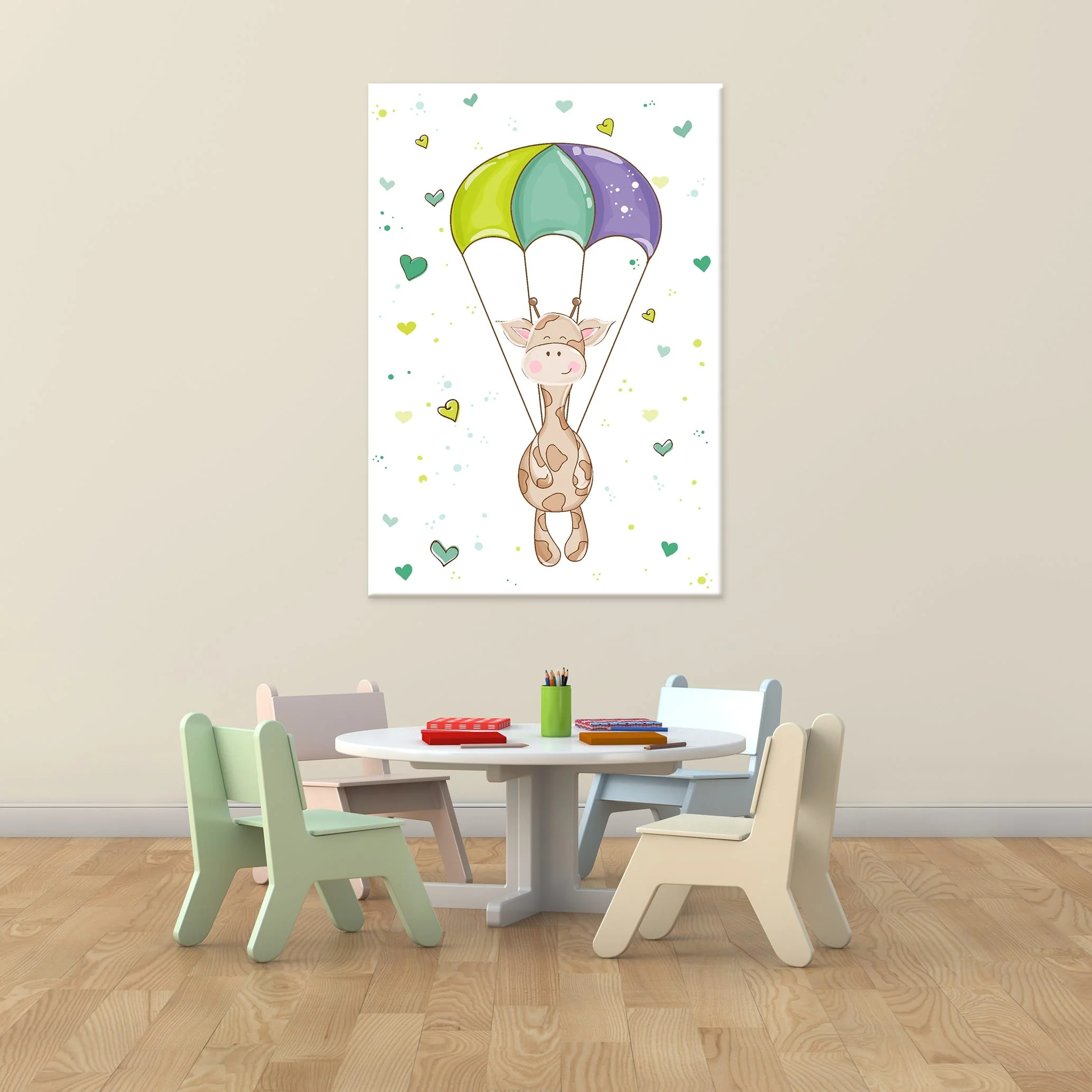 Φωτογραφία προϊόντος: Πίνακας Σε Καμβά - Giraffe In Balloon