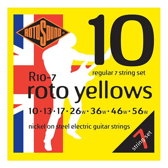 Φωτογραφία προϊόντος: Rotosound R10-7 Roto Yellows 7-string 10-56 - Σετ χορδών 7-χορδης ηλεκτρικής κιθάρας