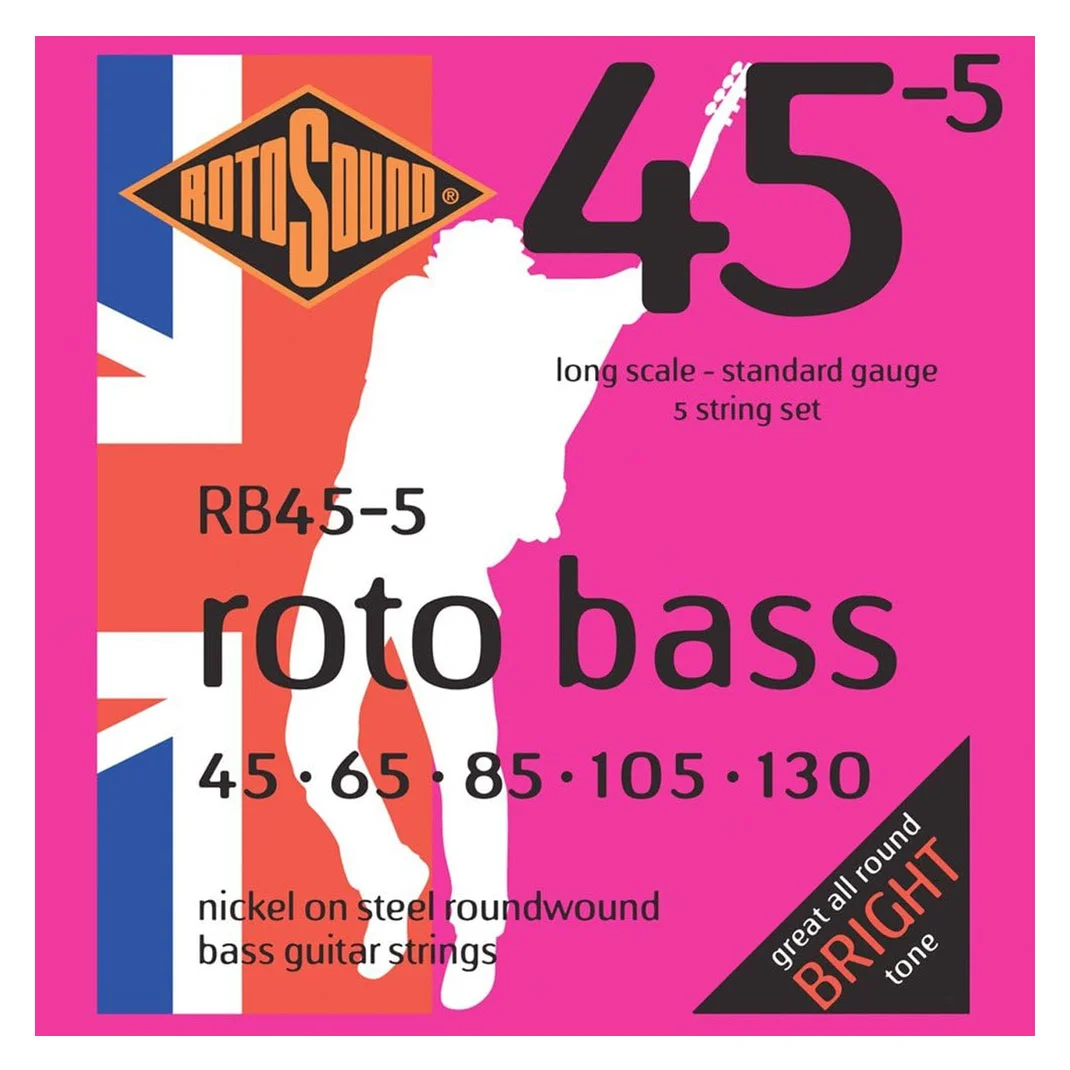 Φωτογραφία προϊόντος: Rotosound RB45-5 Roto Bass 45-130 - Σετ χορδών για 5χορδο ηλεκτρικό μπάσο
