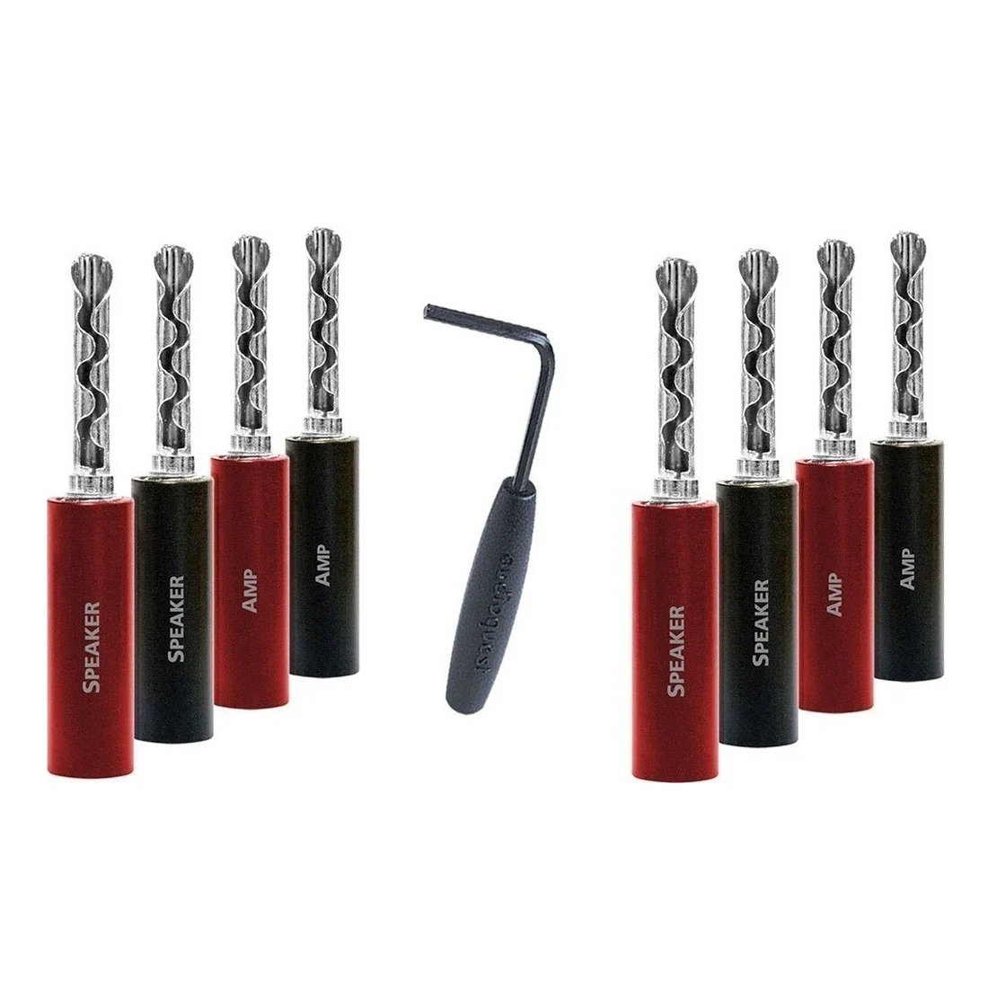 Φωτογραφία προϊόντος: AudioQuest SureGrip-100 BFA/Banana Silver Plated (8 pcs) - Σετ 8 βύσματα για σύνδεση καλωδίων ηχείων