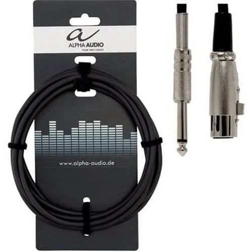 Φωτογραφία προϊόντος: Alpha Audio 190065 Basic Line Καλώδιο για μικρόφωνο XLR(f) - 1/4 Mono Jack 6 m
