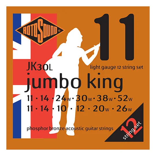 Φωτογραφία προϊόντος: Rotosound JK30L Jumbo King 12-string 11-52 - Σετ χορδών 12-χορδης ακουστικής κιθάρας