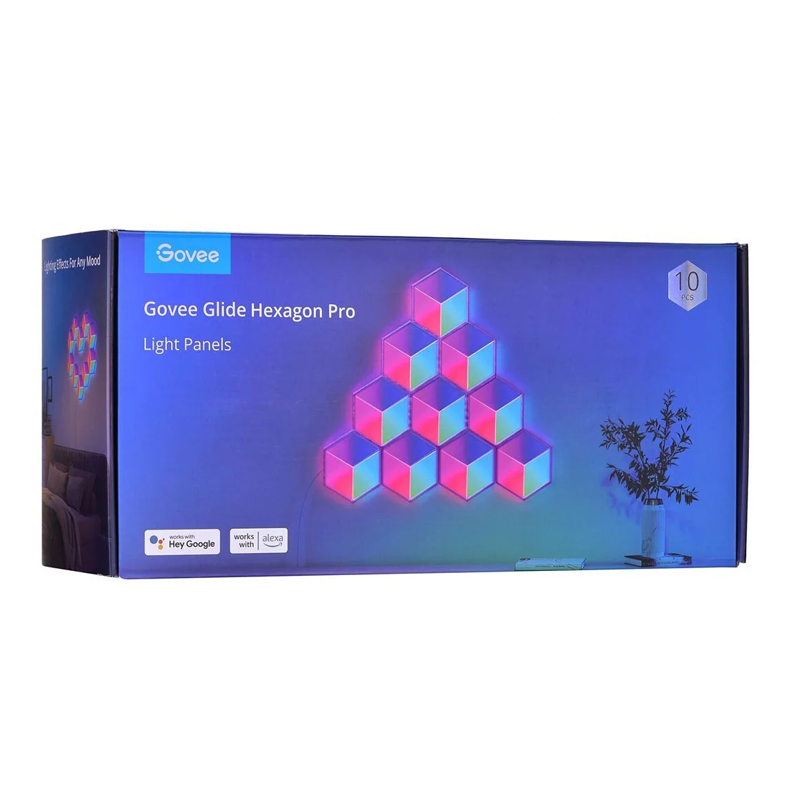 Φωτογραφία προϊόντος: Govee H6066 Glide Hexagon Pro LED Light Panels 10pcs - Smart LED εξαγωνικά πάνελ τοίχου (10 τεμάχια)