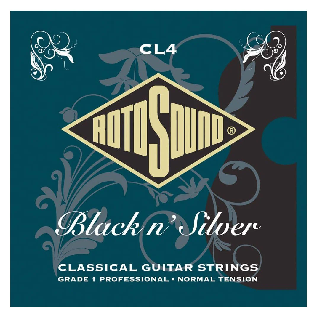 Φωτογραφία προϊόντος: Rotosound CL4 Black and Silver 28-45 - Σετ χορδών κλασικής κιθάρας