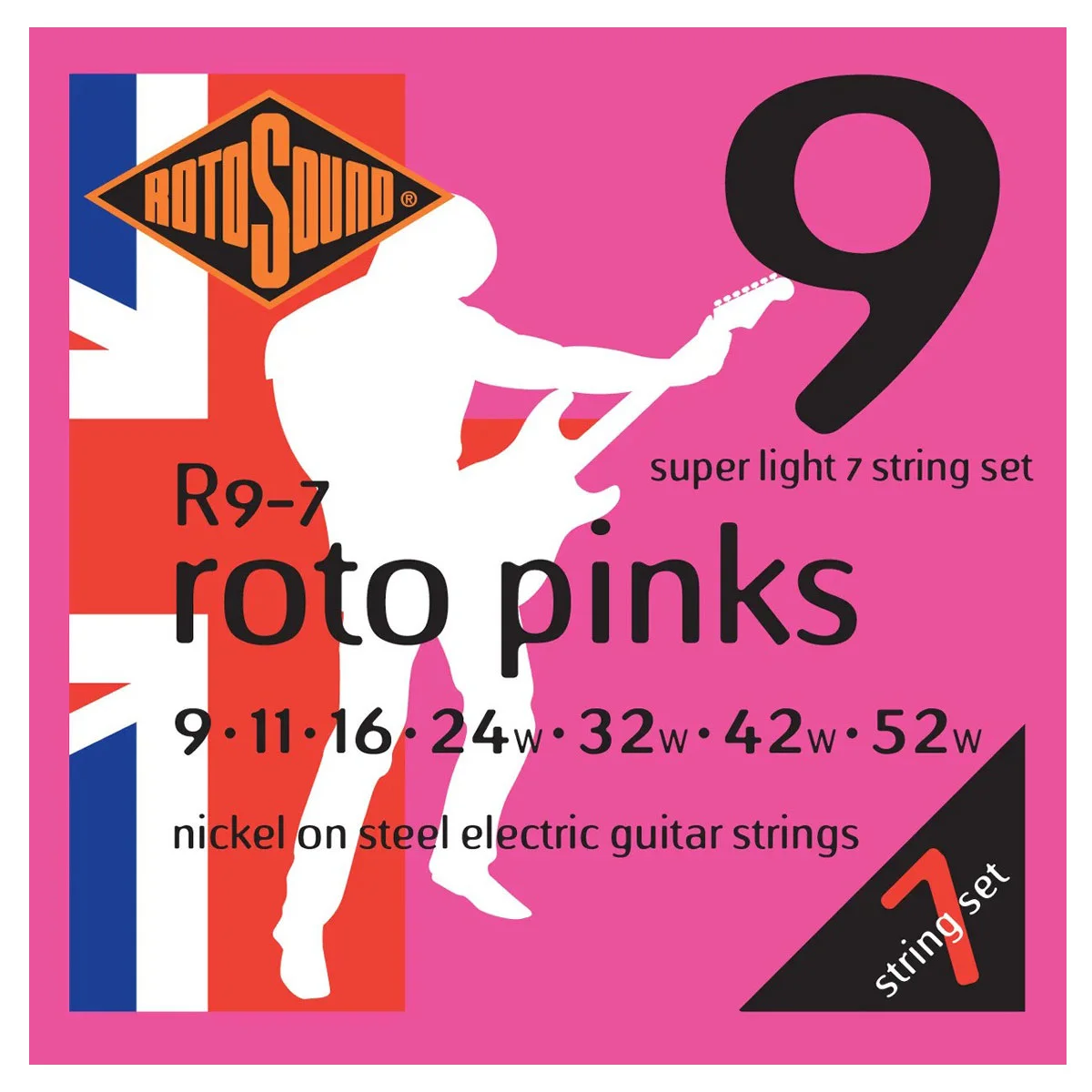 Φωτογραφία προϊόντος: Rotosound R9-7 Roto Pinks 7-string 9-52 - Σετ χορδών 7-χορδης ηλεκτρικής κιθάρας