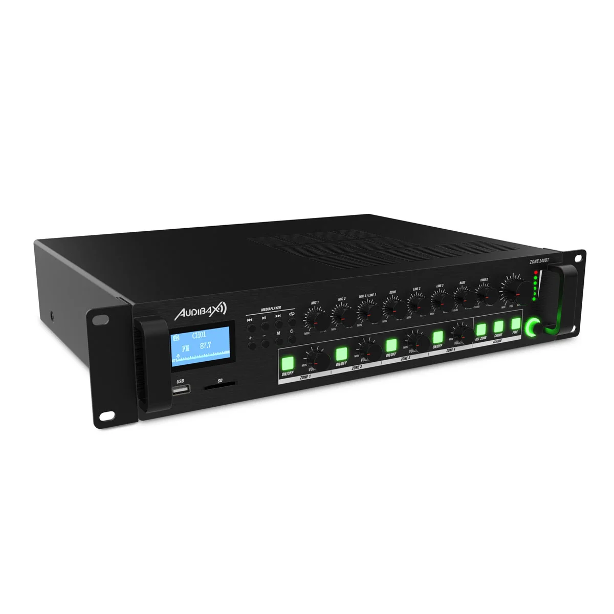 Φωτογραφία προϊόντος: Audibax ZONE 240BT - Bluetooth Μίκτης - Ενισχυτής 4 καναλιών 100V 240W RMS