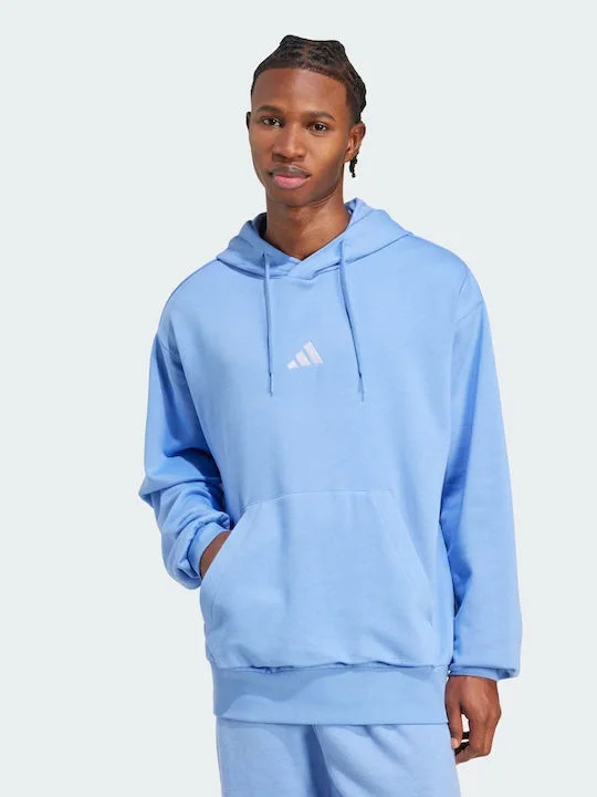 Φωτογραφία προϊόντος: adidas Feelcozy Φούτερ Fleece με Κουκούλα Blue Fusion/white ΓΑΛΑΖΙΟ