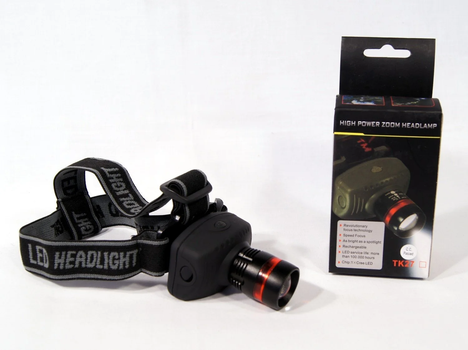 Φωτογραφία προϊόντος: OEM Φακός κεφαλής με LED High Power Zoom Headlamp-TK27