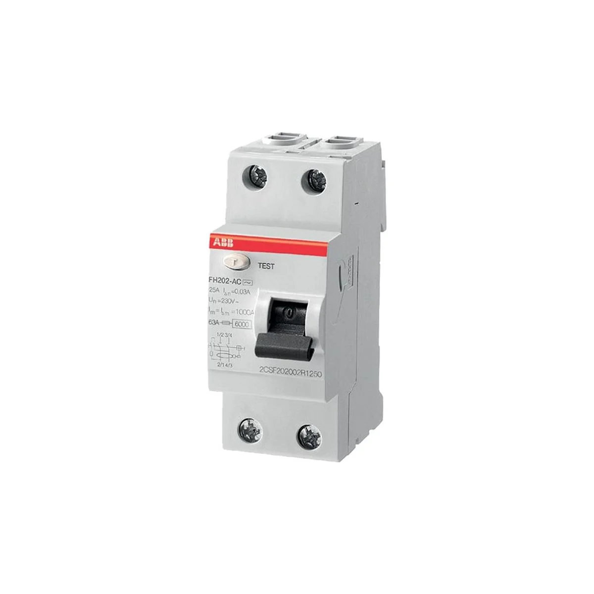 Φωτογραφία προϊόντος: Abb Μονοφασικό 2x40A 300mA FH202AC-40/0.3 Ρελέ Ράγας Διαρροής 40A Διπολικό 28317