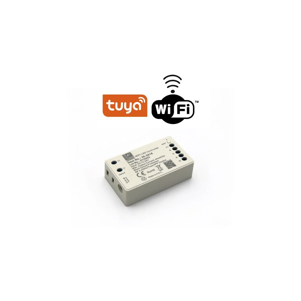 Φωτογραφία προϊόντος: Adeleq Μηχανισμός Controller Tuya Smart Wifi Rgb-Rgb White 12-24Vdc 16A 30-3616