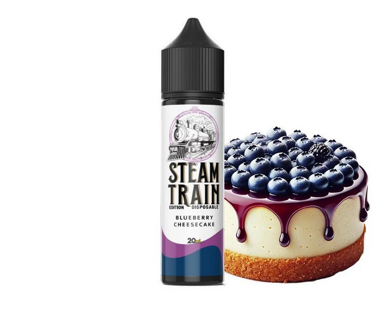 Φωτογραφία προϊόντος: Steam Train Disposable Edition Flavorshot Blueberry Cheesecake 20ml/60ml