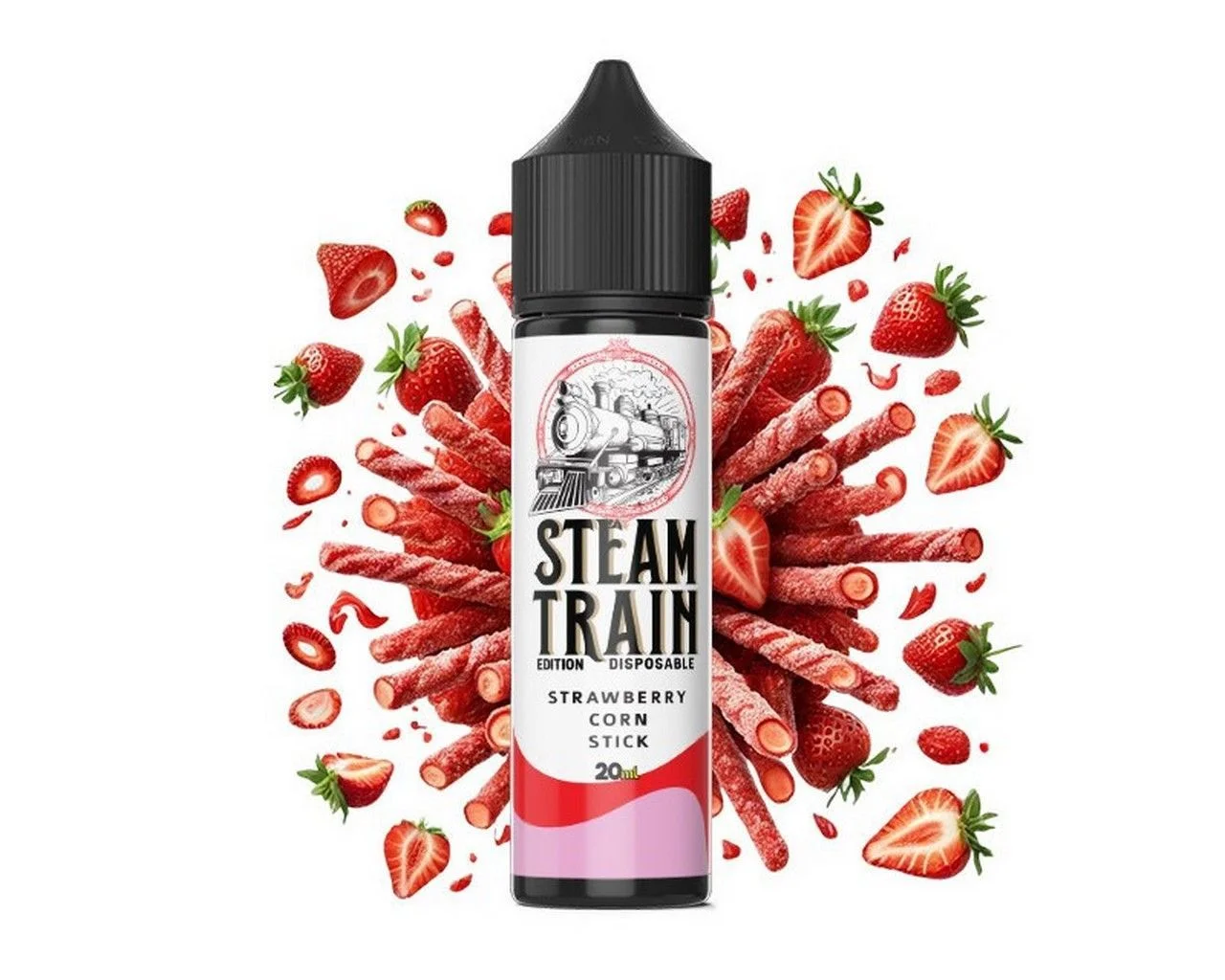 Φωτογραφία προϊόντος: Steam Train Disposable Edition Flavorshot Strawberry Corn Stick 20ml/60ml